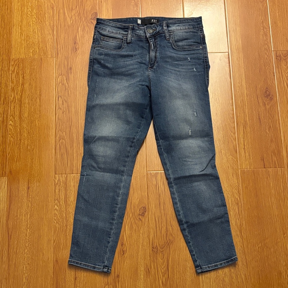 Kut from the Kloth Dark Wash Jeans - high rise ankle cigarette - Meghan size 4P